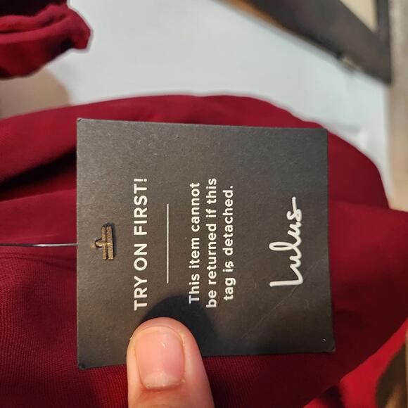 Lulus Women's Long Sleeve Marron Dress with Tie Waist- XS NWT - Picture 3 of 9